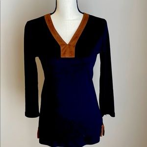 Lauren Ralph Lauren suede trim top